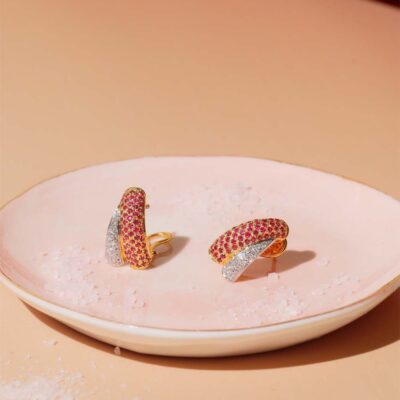 Duo Ruby & Diamond Earring