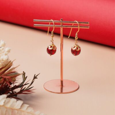 Red Amber Earrings