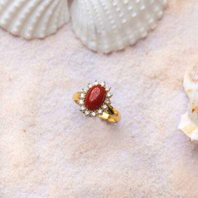 Habiba Coral Ring