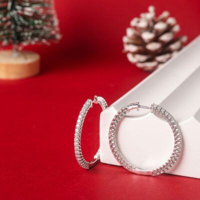 Lunar Diamond Hoops