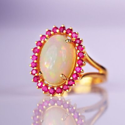 Victorian Opal Ruby Ring