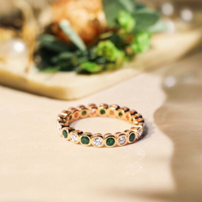 Anam Emerald Eternity Band