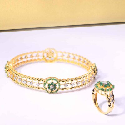 Stella Emerald Bangle & Ring Set