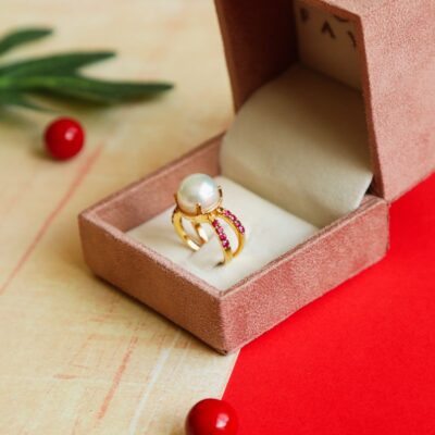 Qamar Pearl Ruby Ring