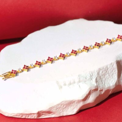 Azra Ruby Bracelet (Silver)