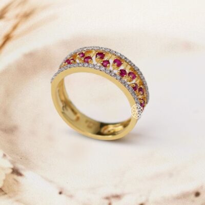 Saba Ruby Diamond Band (Silver)