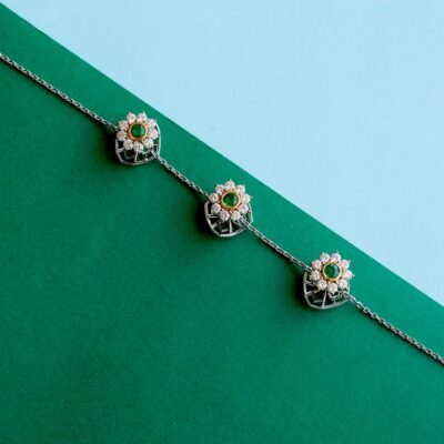 Amir Emerald & Diamond Buttons