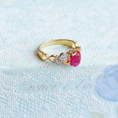 Afreen Leaf Ruby Ring
