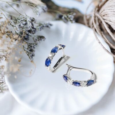 Azure Sapphire Hoops